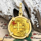 Pirate Era 22K Gold 2 Escudo - the Legendary Doubloon - 18K Gold Pendant