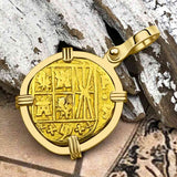 Pirate Era 22K Gold 2 Escudo - the Legendary Doubloon - 18K Gold Pendant