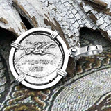 Roman Republic Silver Denarius 90 BC Apollo and the Horseman Coin 14K White Gold Pendant 