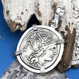 Roman Republic Silver Denarius 101 BC Roma & Jupiter 14K White Gold Pendant