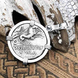 Roman Republic Roma & Victory Silver Denarius 91 BC 14K White Gold Pendant