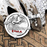 Roman Republic Roma & Victory Silver Denarius 91 BC 14K White Gold Pendant