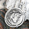 Ancient Greek Alexander the Great LARGE Silver Tetradrachm Coin Sterling Silver Pendant
