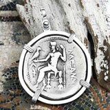 Ancient Greek Alexander the Great LARGE Silver Tetradrachm Coin Sterling Silver Pendant