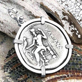 Ancient Greek Alexander the Great LARGE Silver Tetradrachm Coin Sterling Silver Pendant
