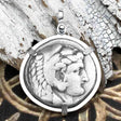 Ancient Greek Alexander the Great LARGE Silver Tetradrachm Coin Sterling Silver Pendant