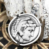 Ancient Greek Alexander the Great LARGE Silver Tetradrachm Coin Sterling Silver Pendant