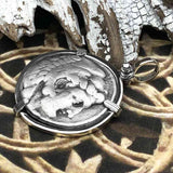 Ancient Greek Alexander the Great LARGE Silver Tetradrachm Coin Sterling Silver Pendant