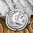 Ancient Greek Alexander the Great LARGE Silver Tetradrachm Coin Sterling Silver Pendant