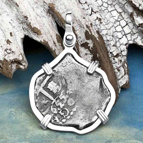 1655 Consolacion Shipwreck Pirate Era Spanish 1 Reale Piece of Eight Sterling Silver Pendant