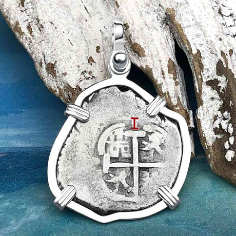 1675 Consolacion Shipwreck Pirate Era Spanish 1 Reale Piece of Eight Sterling Silver Pendant