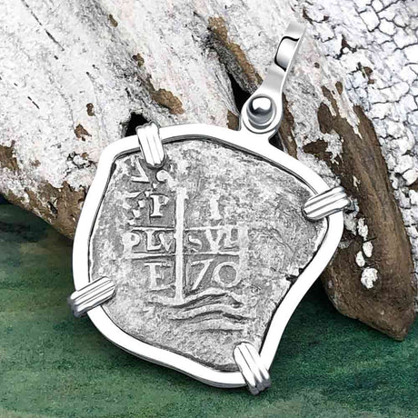 1670 Consolacion Shipwreck Pirate Era Spanish 1 Reale Piece of Eight Sterling Silver Pendant