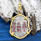 1670 Consolacion Shipwreck Pirate Era 1 Reale Cob Piece of 8 14K Gold Pendant