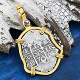 1670 Consolacion Shipwreck Pirate Era 1 Reale Cob Piece of 8 14K Gold Pendant