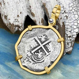 STUNNING 1661 Consolacion Shipwreck Pirate Era 2 Reale Cob 14K Gold Pendant