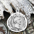 Roman Empire Silver Denarius Coin of Antoninus Pius, the Protector 148 AD Sterling Silver Pendant