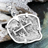 Heart Shaped Princess Louisa Shipwreck Dated 1736 2 Reale Piece of Eight Sterling Silver Pendant