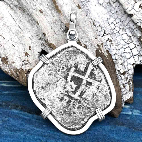 Princess Louisa Shipwreck Dated 1731 2 Reale Piece of Eight Sterling Silver Pendant