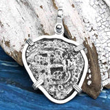 Heart Shaped Princess Louisa Shipwreck Dated 1739 2 Reale Piece of Eight Sterling Silver Pendant