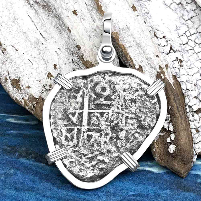 Heart Shaped Princess Louisa Shipwreck Dated 1739 2 Reale Piece of Eight Sterling Silver Pendant
