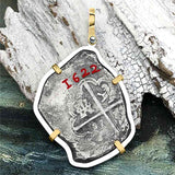 Rare Dated 1622 Sao Jose 8 Reale Pirate Era Shipwreck Coin 14K Gold & Sterling Silver Pendant
