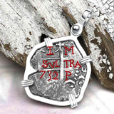 Pirate Era 1732 Spanish 1 Reale Piece of Eight Sterling Silver Pendant