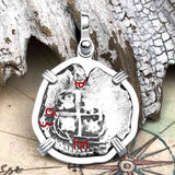 Pirate Era 1663 Spanish 1 Reale Piece of Eight Sterling Silver Pendant