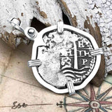 Pirate Era 1663 Spanish 1 Reale Piece of Eight Sterling Silver Pendant