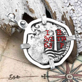 Pirate Era 1663 Spanish 1 Reale Piece of Eight Sterling Silver Pendant