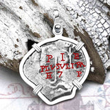 Pirate Era 1670s Spanish 1 Reale Piece of Eight Sterling Silver Pendant