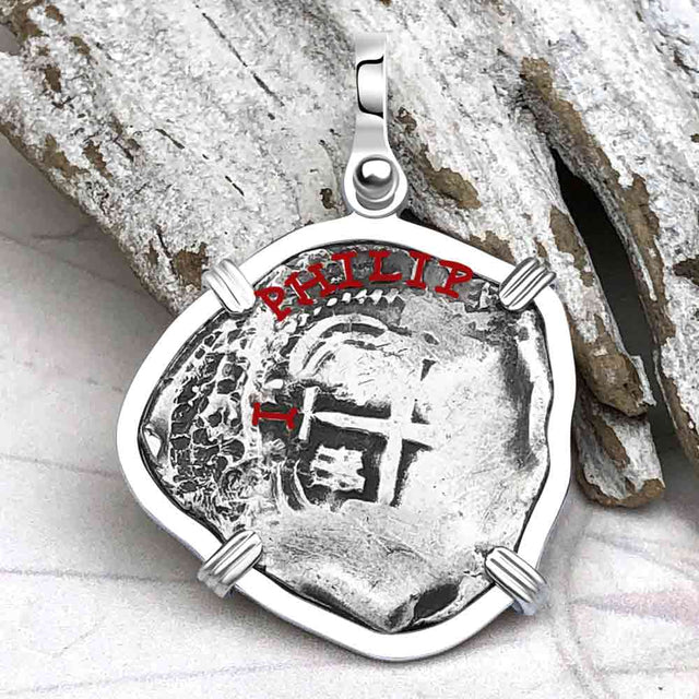 Pirate Era 1664 Spanish 1 Reale Piece of Eight Sterling Silver Pendant