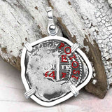 Pirate Era 1664 Spanish 1 Reale Piece of Eight Sterling Silver Pendant