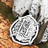 Pirate Era 1692 Spanish 1 Reale Piece of Eight Sterling Silver Pendant