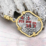 Pirate Era 1699 Spanish 1 Reale Cob Piece of Eight 14K Gold Pendant