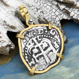 Princess Louisa Shipwreck Dated 1732 2 Reale Piece of Eight 14K Gold Pendant