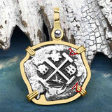 Princess Louisa Shipwreck Dated 1738 2 Reale Piece of Eight 14K Gold Pendant