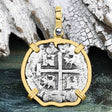 Princess Louisa Shipwreck Dated 1738 2 Reale Piece of Eight 14K Gold Pendant