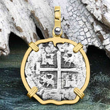 Princess Louisa Shipwreck Dated 1738 2 Reale Piece of Eight 14K Gold Pendant