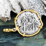Princess Louisa Shipwreck Dated 1738 2 Reale Piece of Eight 14K Gold Pendant