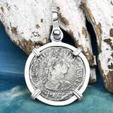 El Cazador Shipwreck 1778 1/2 Reale Piece of 8 Sterling Silver Pendant