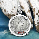 El Cazador Shipwreck 1778 1/2 Reale Piece of 8 Sterling Silver Pendant