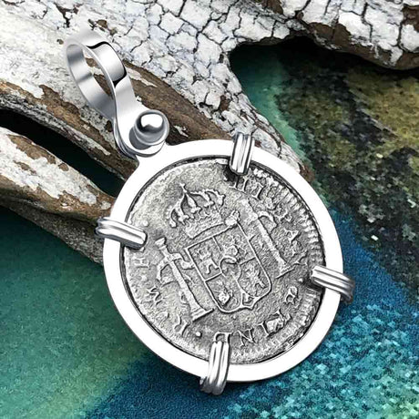 El Cazador Shipwreck 1783 1/2 Reale Piece of 8 Sterling Silver Pendant