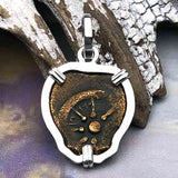 Rare Heart Shaped Biblical Widow's Mite Sterling Silver Pendant