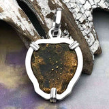 Rare Heart Shaped Biblical Widow's Mite Sterling Silver Pendant