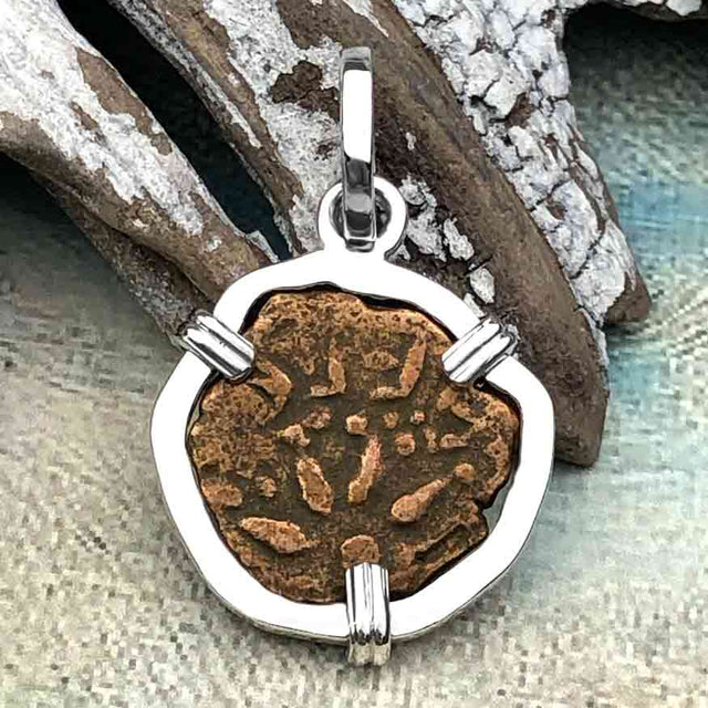 Biblical Widow's Mite Sterling Silver Pendant