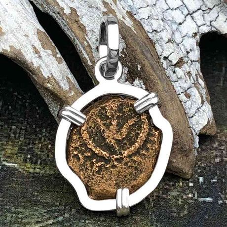Biblical Widow's Mite Sterling Silver Pendant