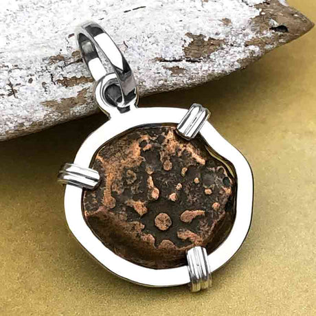 Biblical Widow's Mite Sterling Silver Pendant