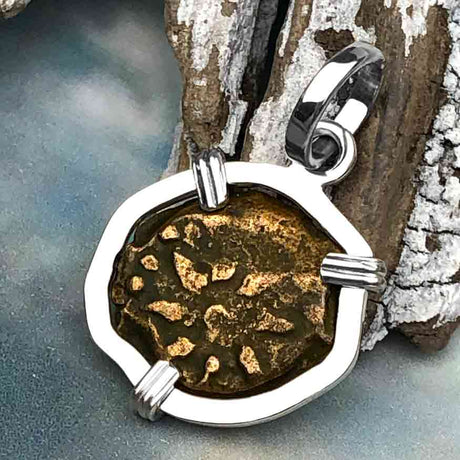 Biblical Widow's Mite Sterling Silver Pendant