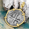 Concepcion Shipwreck 4 Reale Cob Silver Piece of 8 14K Gold Pendant