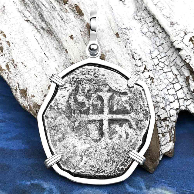 Concepcion Shipwreck 4 Reale Silver Piece of 8 Sterling Silver Pendant